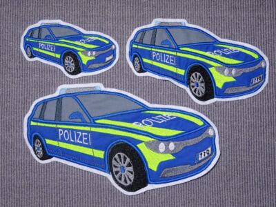 Polizei Auto Polizeiauto Aufnäher Applikation Handmade