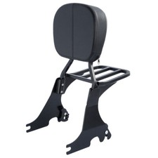 Black Low Sissy Bar Backrest With Luggage Rac...