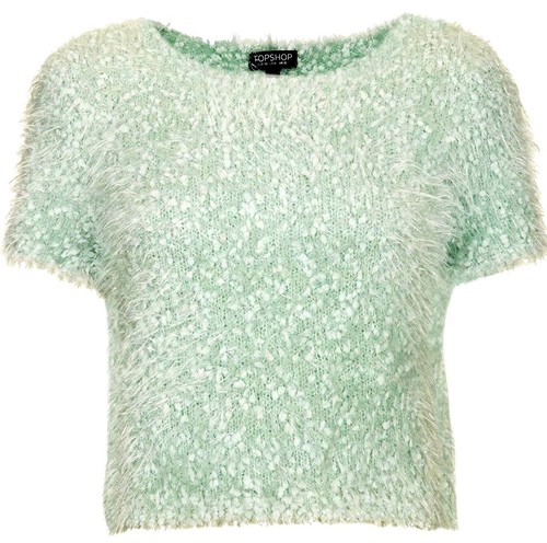 FLUFFY GLITTER SPARKLE CROP JUMPER | eBay