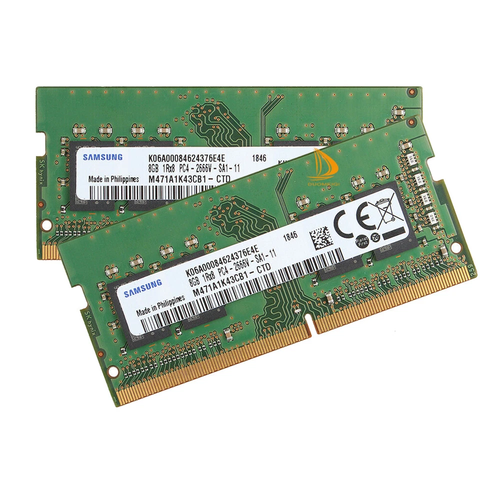 Samsung 2x 8GB 1RX8 PC4-2666V DDR4-21300Mhz 260pin Laptop RAM Memory Module - Image 3 of 4