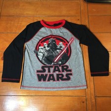 Star Wars Pajama Shirt Top Only Darth Vader Size 7 Kid Long Sleeve