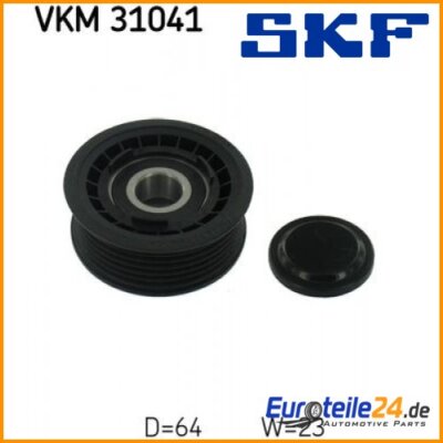 Idler/guide pulley, V-ribbed belt SKF VKM31041 for VW