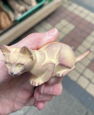 Border Fine Arts Cubist Cat Kitten Lying Down Figurine HTF RARE