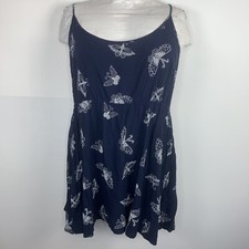 Gap Womens Sun Dress sz XXL Navy Blue White Butterfly Scoop Neck Boho Chic