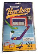Desktop Hockey Table Top Fun Game Set With 2 Goals 2 Sticks & 10 Pucks For Ages