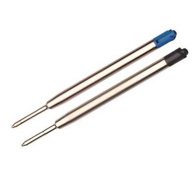 12 x Metall Kugelschreiber Großraumminen Parker System Mine blau | schwarz