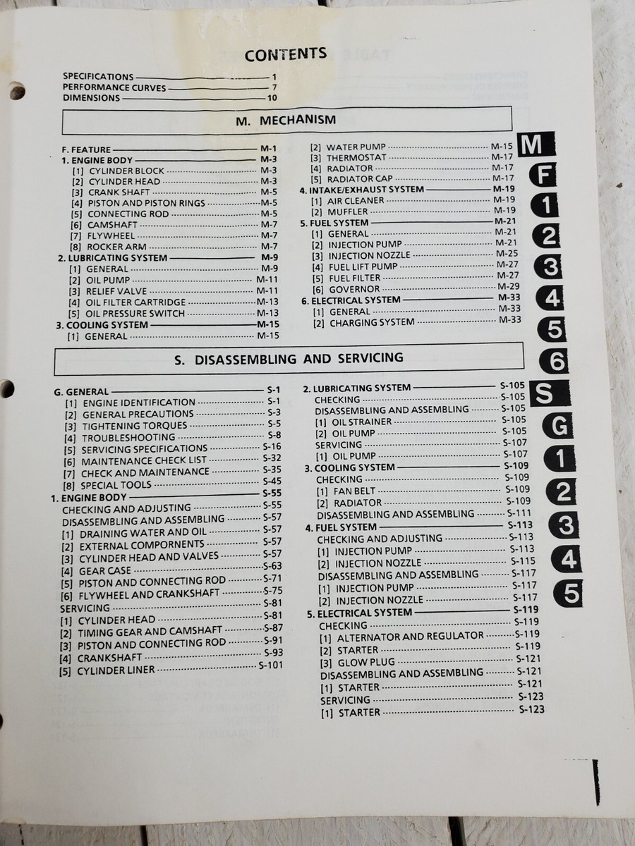 Kubota WSM ワークショップマニュアル ディーゼルエンジン Kubota WSM Work Shop Manual Diesel Engine Tractor Book 70mm