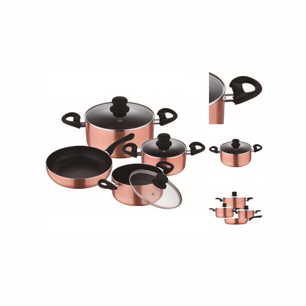 Batería De Cocina Luzern Cobre Aluminio Forjado (7 Pcs) - Renberg En Oferta Juego De Ollas Renberg Lucerna Cobre Forjado Aluminio 7 Piezas