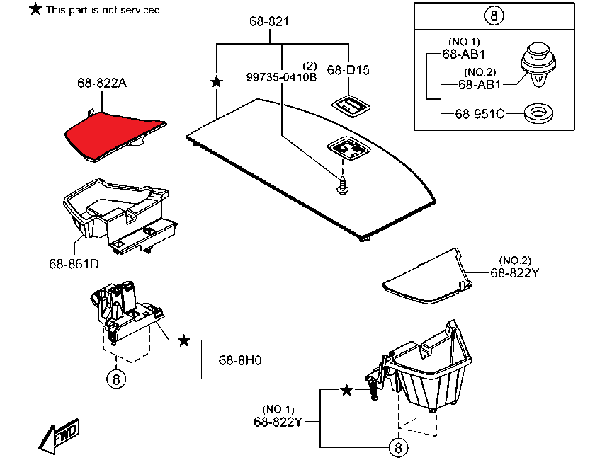 2016-2024 Mazda CX-9 Genuine OEM trunk/Cargo Cover Lid Right Side