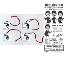 Beatles Custom REMCO Figure Hang Tags 1.5" X 1.5" W- Repro Woolworth's Ad Card