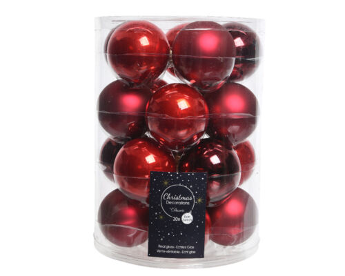 20 palline di Natale 6 cm vetro palline albero di Natale set palline albero di Natale rosse - Foto 1 di 2