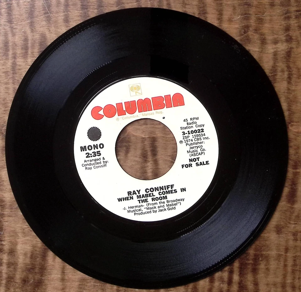 RAY CONNIFF WHEN MABEL COMES IN THE ROOM COLUMBIA RECORDS PROMO VINYL 45 60-17 - Image 3 of 3