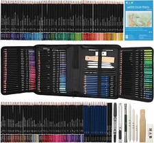 Drawing and Sketching Colored Pencils Kit 145PCS, Professional Art