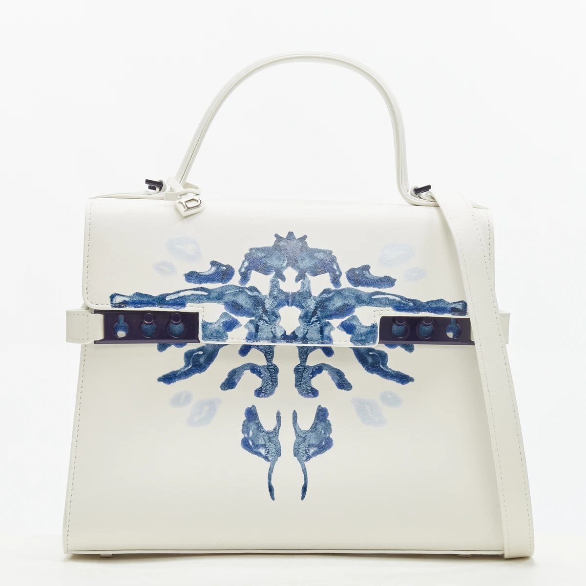 Delvaux White Leather Tempete MM Top Handle Bag Delvaux