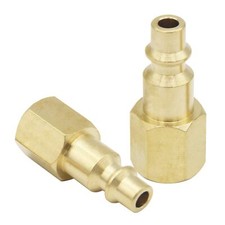 2Pcs Air Hose Fittings 1/4" NPT Female Brass 300Psi Industrial Type D Plug