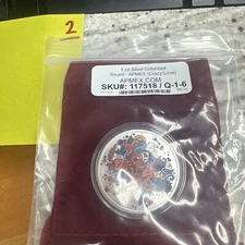 1OZ Colorized "Crazy Love" Collector Round - .999 Pure Silver