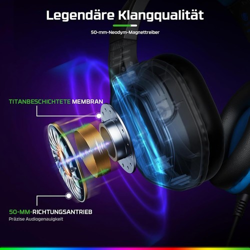 Casque Gaming pour PS4/PS5/PC/Xbox/Nintendo Switch, Casque PS4 avec Câble - Photo 2/7