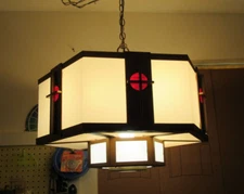 Mid Century Church Art Deco Style Chandelier, Hard Wire, 25",  4 Lights, Working