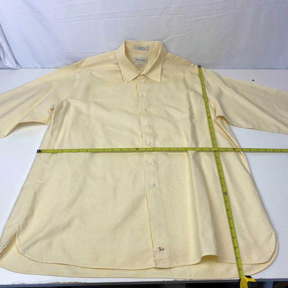 John W. Nordstrom 男式 17 1/2 X 36 浅黄色口袋棉质正装衬衫 — 第 2/4 张图片