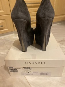 grey suede platform heels