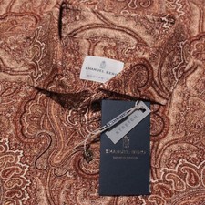 Emanuel Berg NWT Marseille Button Down Shirt Size 41 16 M/L Brown/Multi Paisley