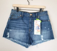NWT Rewash The Wedge Super High Rise Denim Shorts Sz 13 13/31 Cutoff Vtg Reunion