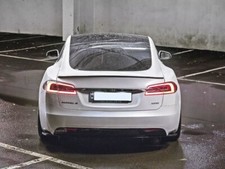 Heck Ansatz Flaps Diffusor passend für Tesla Model S FL schwarz Hochglanz