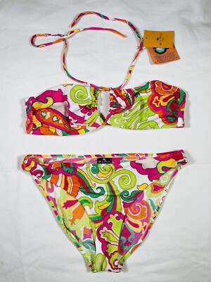Etro Milano Made In Italy Paisley  Bikini Two Peace Swimsuit Size 46 /10  Large