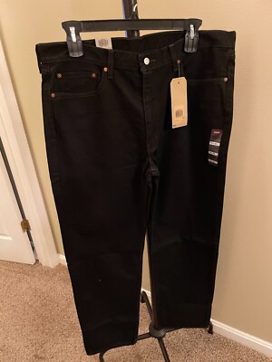 00'S Levi's 550 RELAXED FIT TAPERED LEG Black denim tapered denim pants women's L (w28) /eaa400597