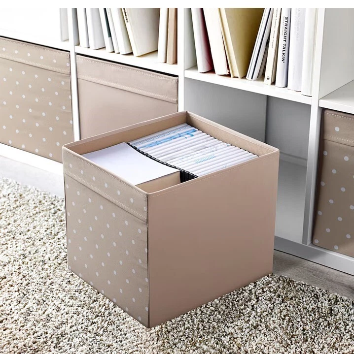 4x IKEA DRONA Storage Boxes for Kallax Shelving Unit Organizer, Beige 33x38x33cm - Image 2 of 4