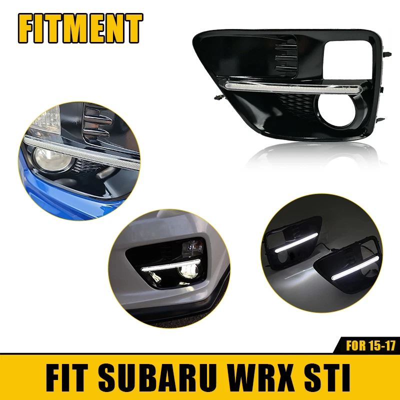 Luces antiniebla LED DRL parachoques conducción luz antiniebla bisel apto para Subaru WRX STI 2015-2017 Foto 2 de 4