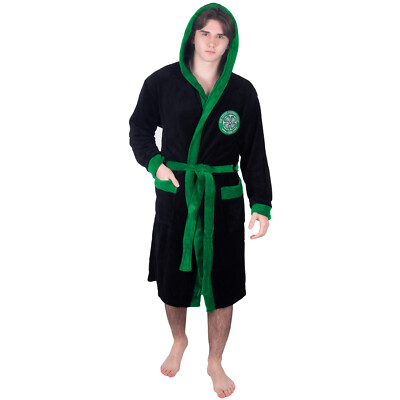 Celtic FC Mens Dressing Gown Robe Hooded Fleece OFFICIAL Football Gift  UK