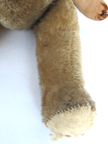 Antique Large Mohair Teddy Bear Black Shoe Button Eyes 20" tall as is - Picture 8 of 13