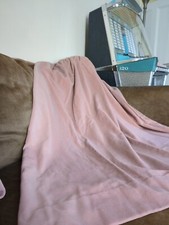 Pair Vintage Cotton Velvet Dusky Pink Curtains 133 Cm L X 100Cm W (C)