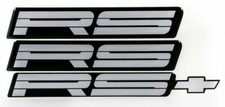 82-92 Camaro Rs Silver Rocker Panel Rear Bumper Emblem Set Of 3 9192rssilver
