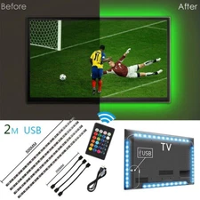 4 x USB Powered Computer TV Backlight Kit RGB Colour Change 5050 LED Light Strip