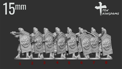 15mm Song Shield Armoured Foot (TGM-7 resin) Ten Kingdom Miniatures