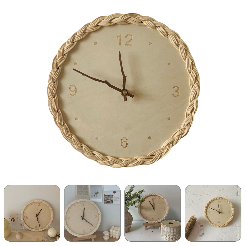 Household Clock Vintage Wall Clock Housewarming Gift Wooden Hanging
