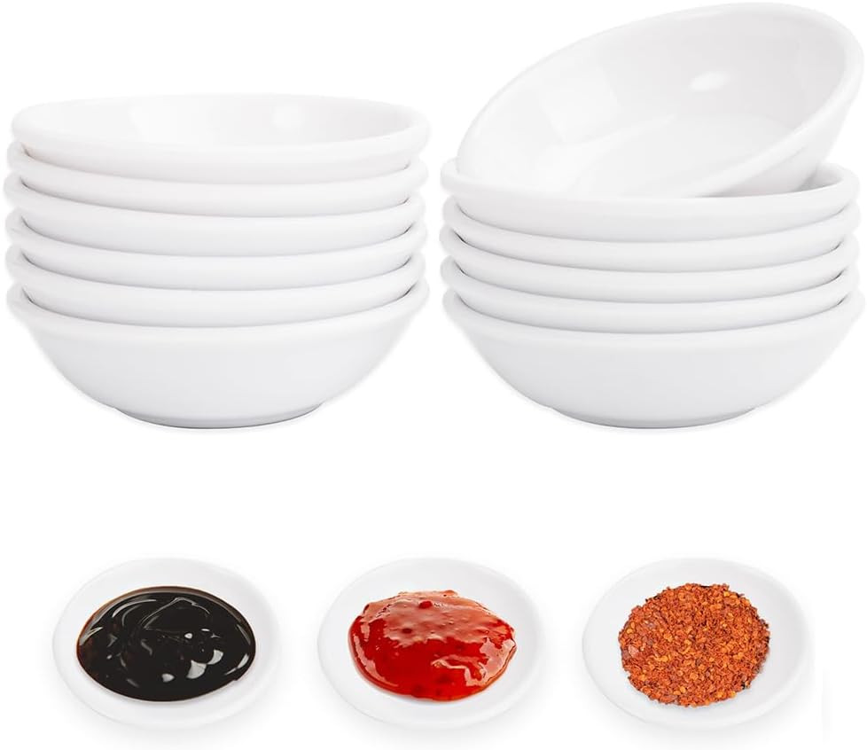 Runde Dip-Schälchen Set für Saucen Dips Gewürze Snacks 12 Stück