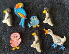 Parrot Penquins Duck Birds Lot Of 7 New Embroidered Sew-On Appliqu  Patches