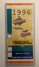 Collectable 1996 AL Championship Series Baltimore Orioles Baseball Ticket Stub 