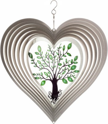 Silver Heart Wind Spinners Outdoor, Birthday Gifts for Women Mom Grandma, 12 ...