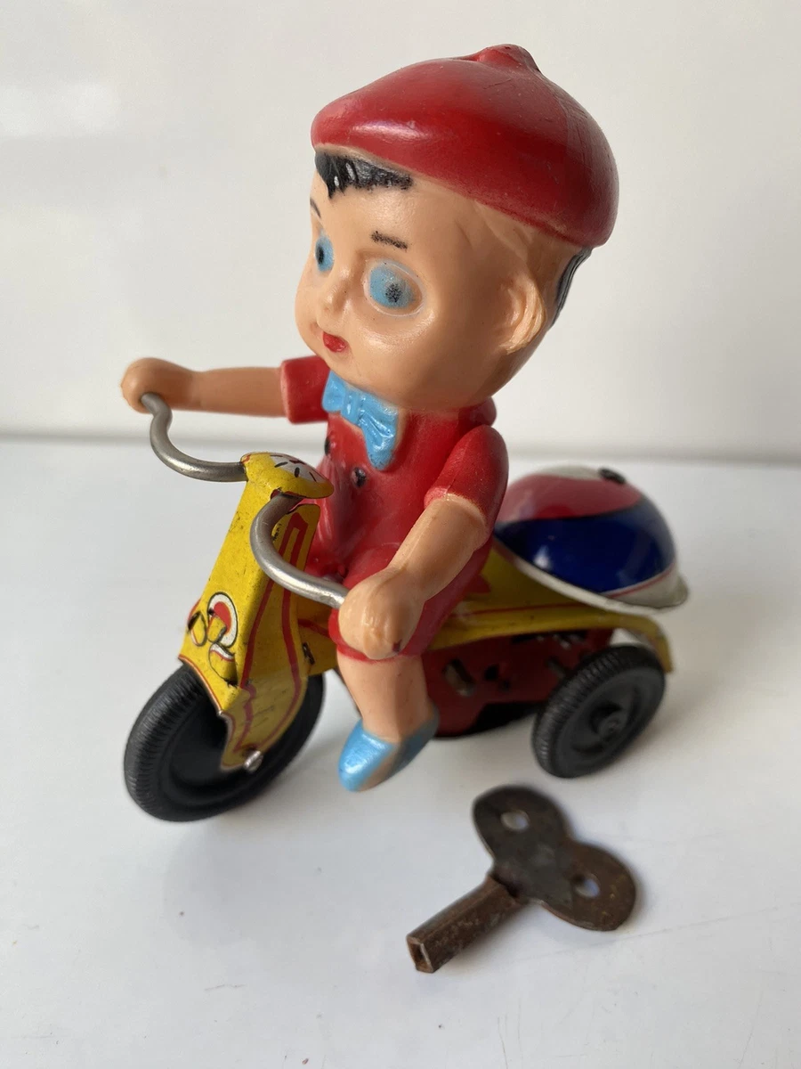 JOUET ANCIEN MECANIQUE AUTOMATE SNOOPY JOUE DU TAMBOUR 1972