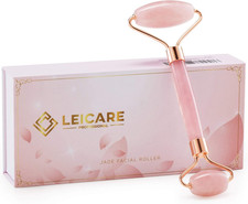 Jade Roller for Face - Rose Quartz Face Roller Skin Care - Stone Facial Roller,