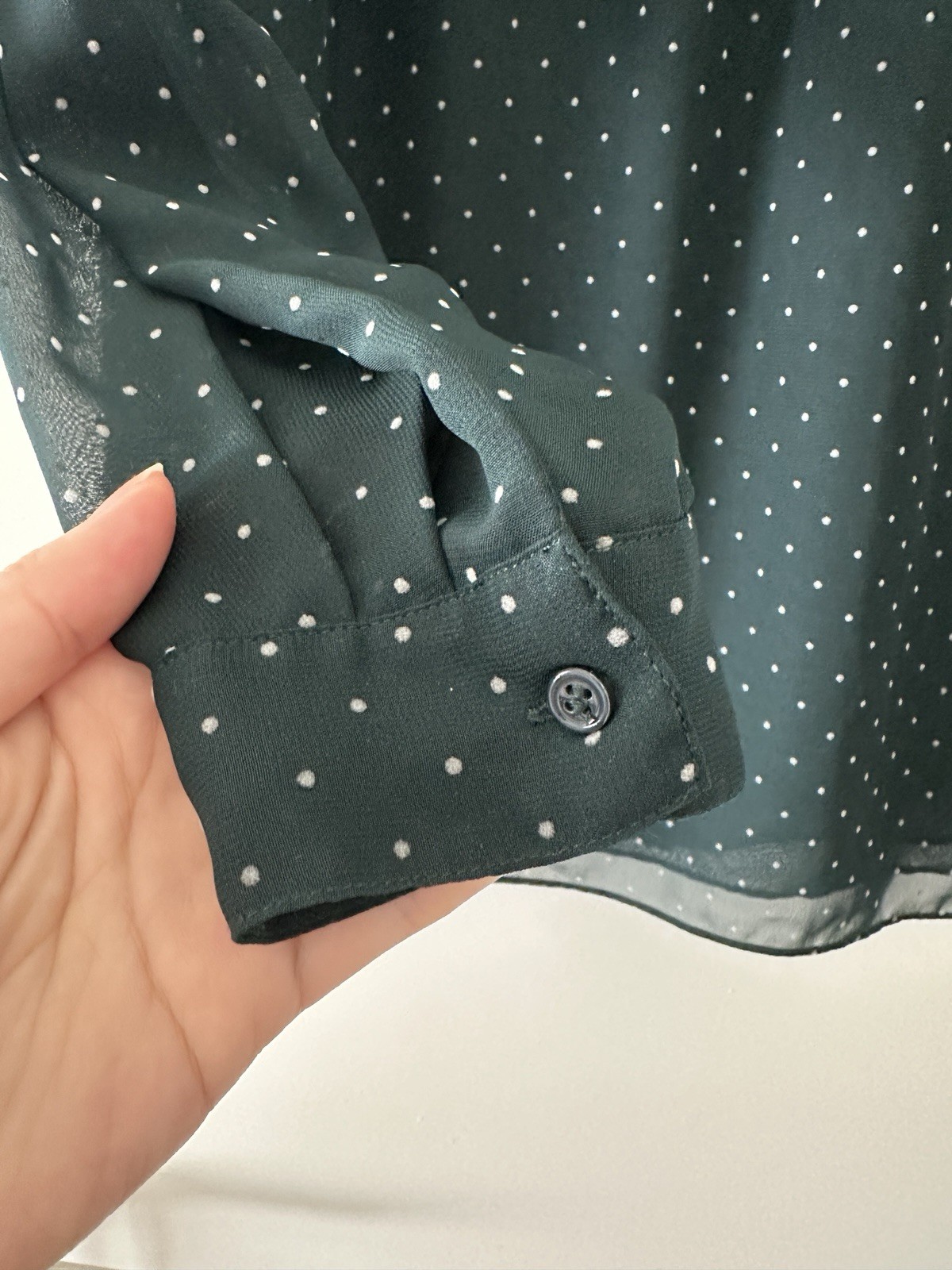 Massimo Dutti Elegant Green Polka Dot Blouse image 3
