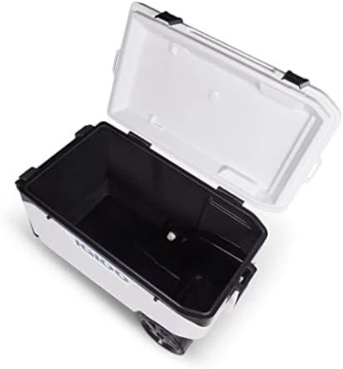 Enfriador de plástico aislado 90 Qt con movilidad con ruedas para pesca camping Foto 4 de 4