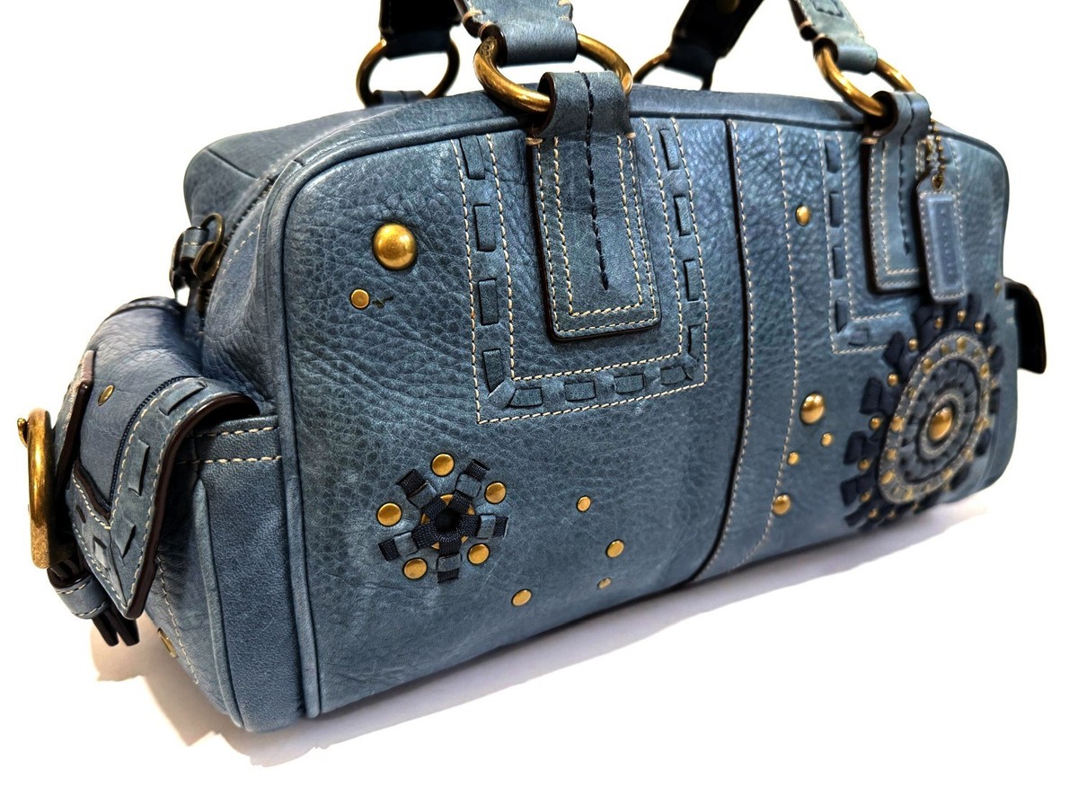RARE Coach Ltd Ed Vintage Y2K Soho Mia Ink Blue Denim Tote Bag 