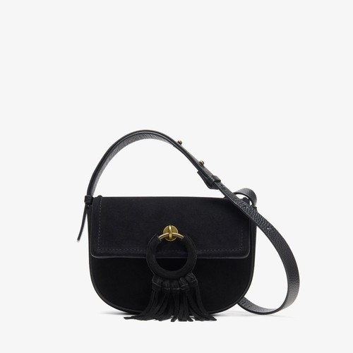 Clarks Womens Casual Cross 2 Black Suede Cross Body Bag Leather Casual