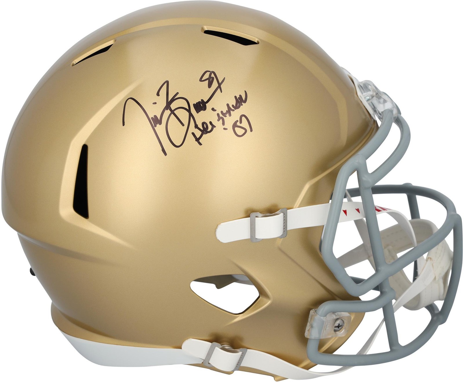 Tim Brown Autographed Signed Notre Dame Fighting Irish Riddell Replica Helmet w/Heisman Insc 