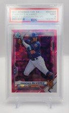 Marketplace image: Francisco Alvarez 1/1 Padparadscha PSA 9 2021 Bowman Chrome Sapphire NY METS